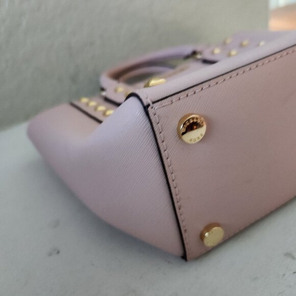 Nwot Michael Kors Sandrine Gold Studded Shoulder Bag Satchel Purse - Picture 9 of 12